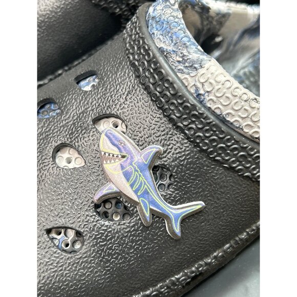 Carters Toddler Shark-Themed Black & Blue Clogs With Strap Size 4 - Picture 5 of 7